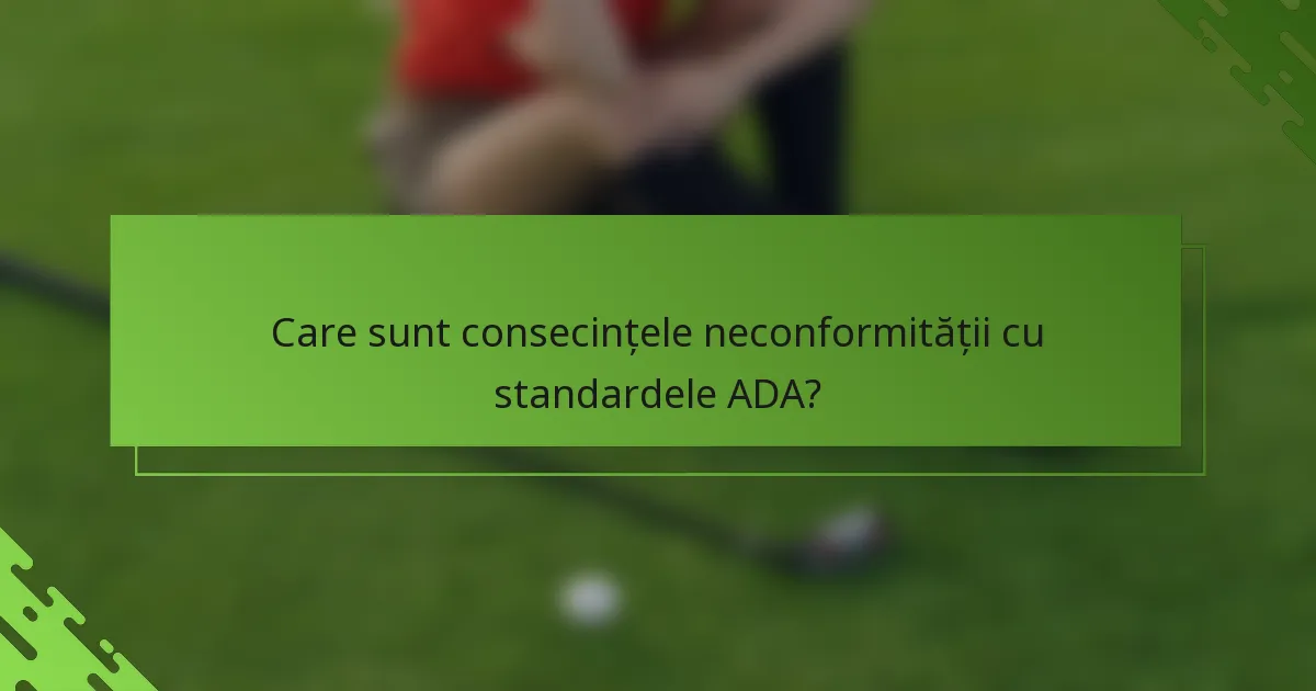 Care sunt consecințele neconformității cu standardele ADA?