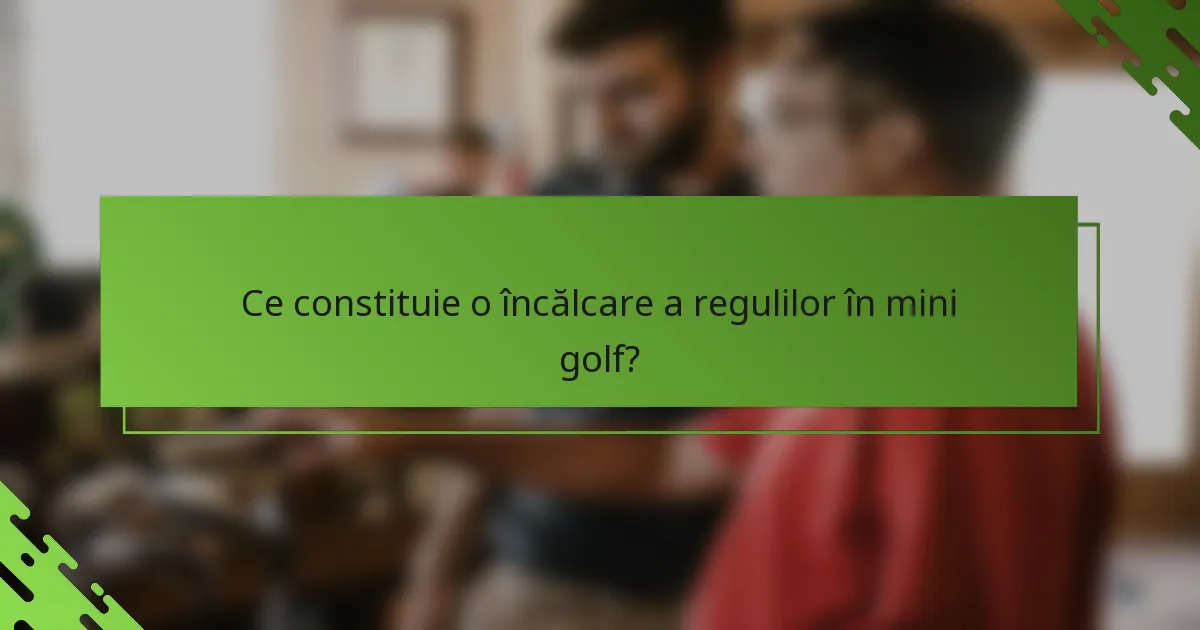 Ce constituie o încălcare a regulilor în mini golf?