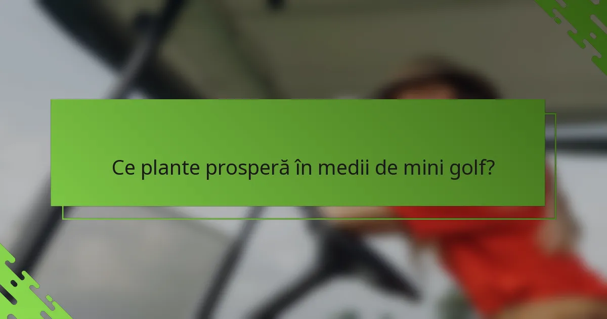 Ce plante prosperă în medii de mini golf?