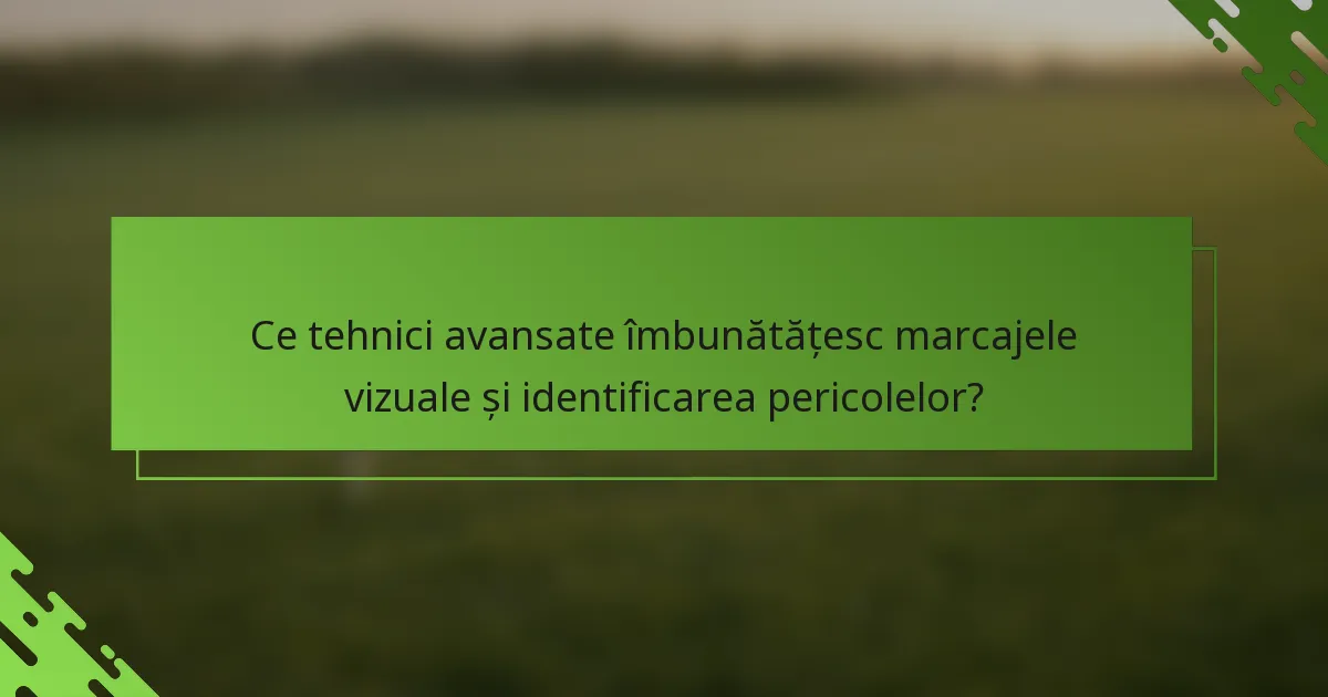 Ce tehnici avansate îmbunătățesc marcajele vizuale și identificarea pericolelor?